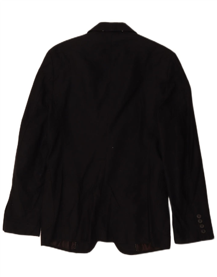 Jaqueta blazer masculina Zara com 2 botões UE 46 pequena azul marinho