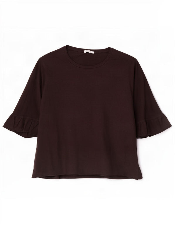 Zara Womens Trafaluc Top 3/4 Sleeve UK 16 Large Black