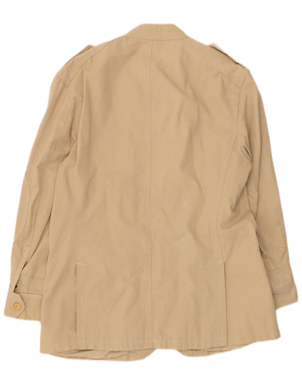 Zara Chaqueta Militar Hombre UK 44 2XL Algodón Beige