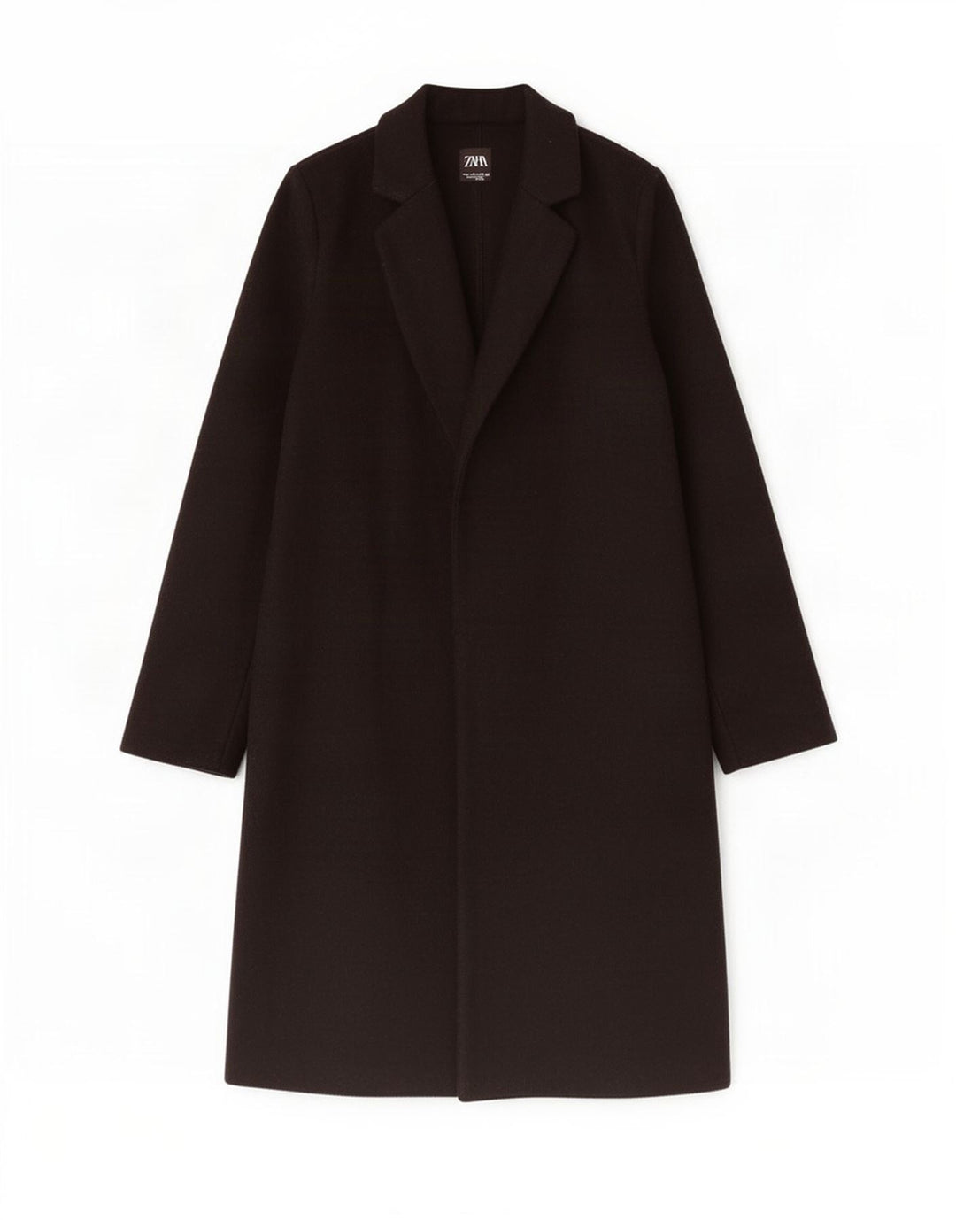 Zara Womens Open Overcoat UK 10 Small Black Polyester