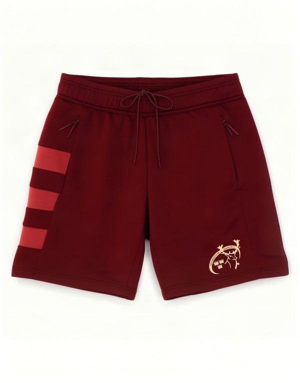 Adidas Herre Munster Rugby Sports Shorts Large Maroon Colourblock Polyester