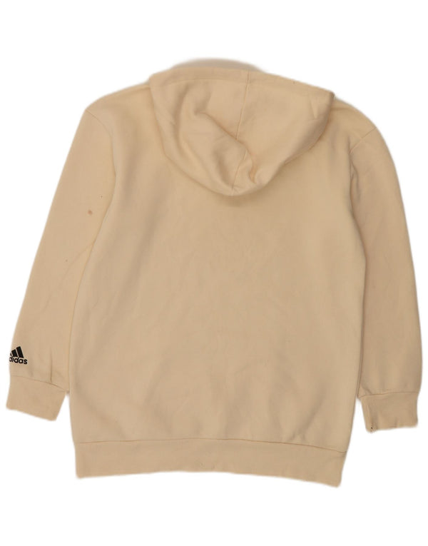 Adidas grafisk oversized hættetrøje til damer UK 4/6 XS Beige Bomuld