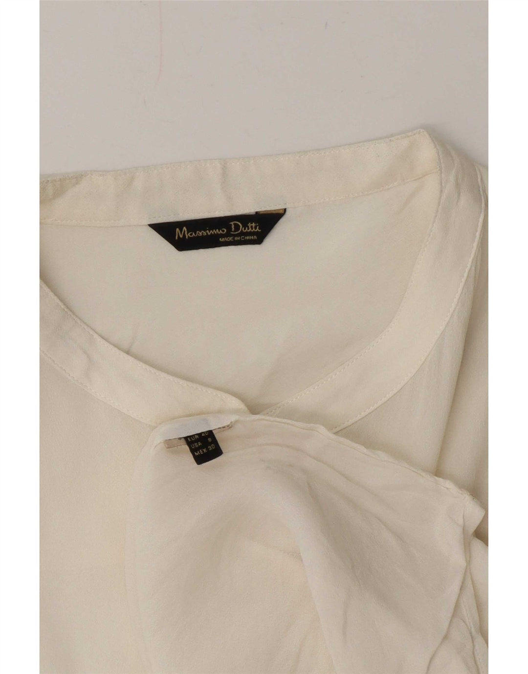 Massimo Dutti Damen Pullover-Hemd EU 40 Medium Off White