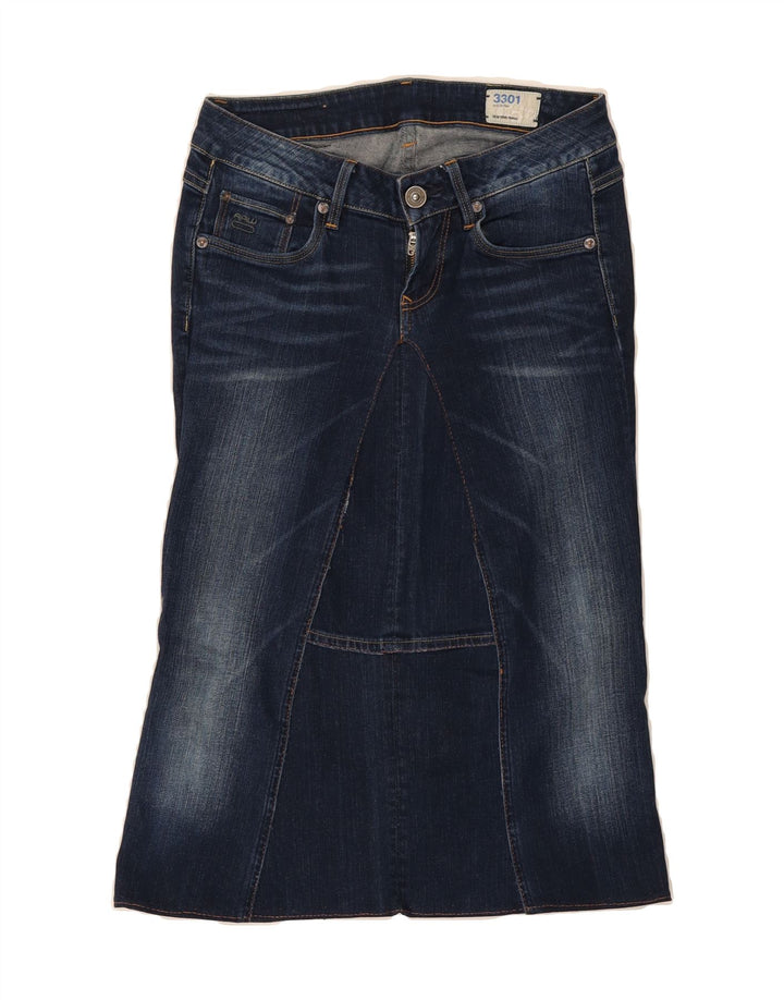 G-STAR Womens 3301 Denim Skirt W27 Small Blue Cotton Vintage G-Star and Second-Hand G-Star from Messina Hembry 