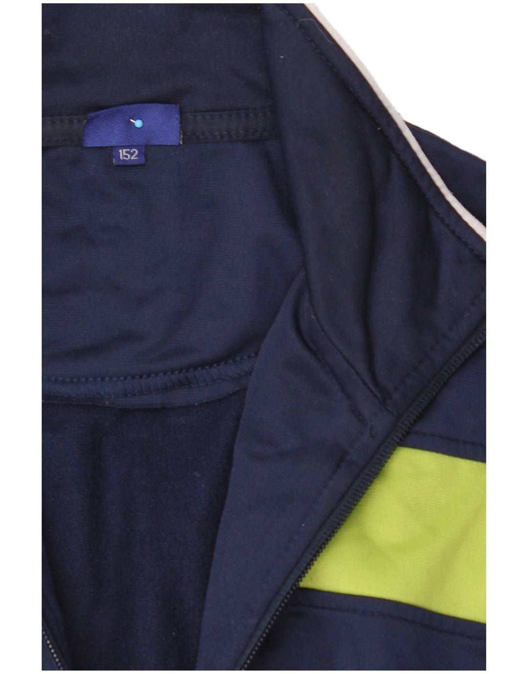 ASICS Boys Graphic Tracksuit Top Jacket 11-12 Years Navy Blue Colourblock