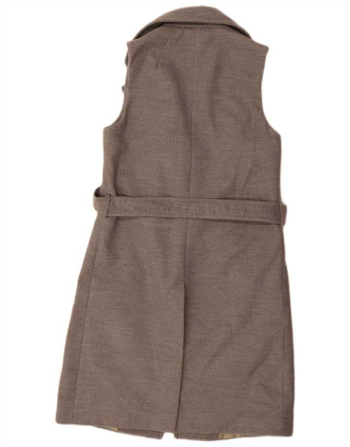 Oasis Womens Longline Sleeveless Blazer Jacket UK 10 Small Grey Polyester