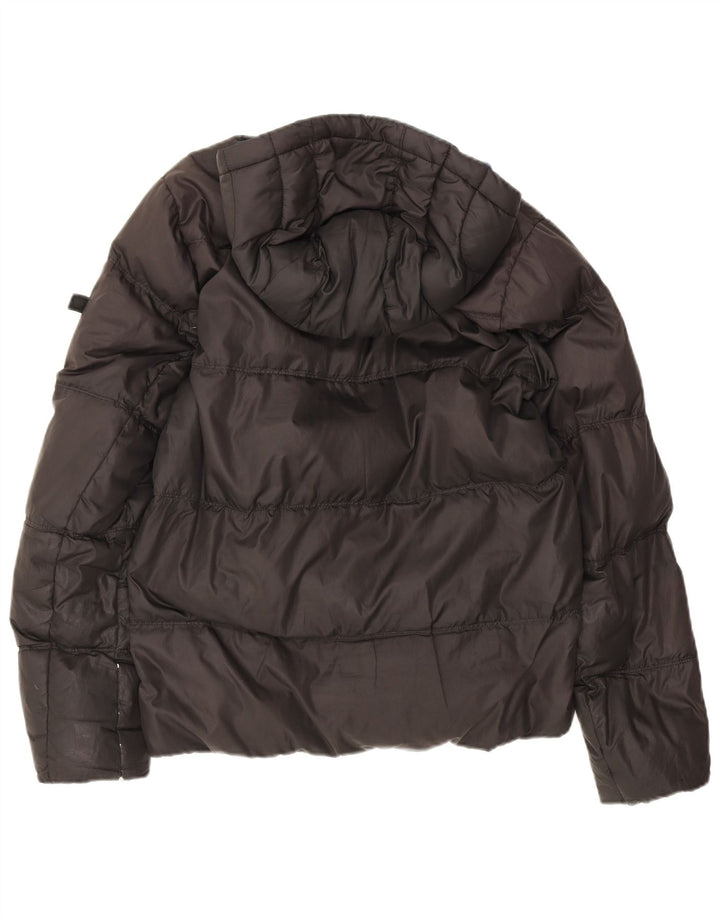 Tommy Hilfiger Mens Hooded Padded Jacket UK 38 Medium Black Polyester