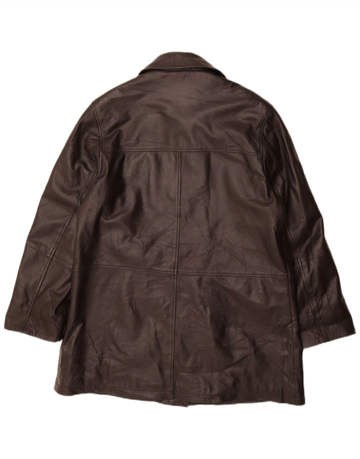 Cappotto in pelle da donna vintage IT 46 grande in pelle nera