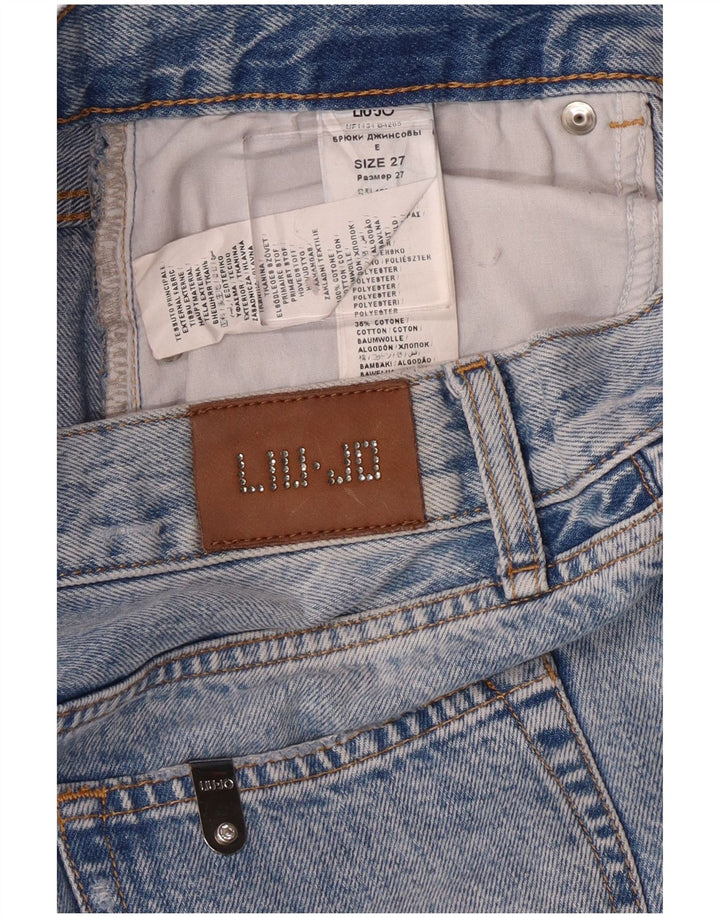 Liu Jo Damen Distressed-Cropped-Jeans W27 L27 Blaue Baumwolle