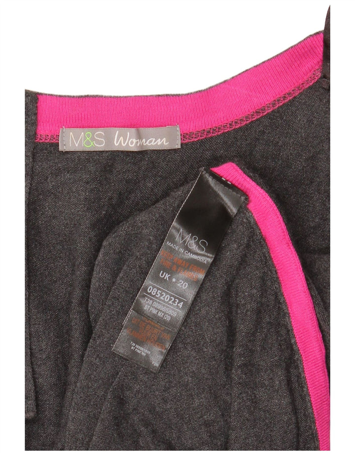 Marks & Spencer Womens Oversized Boat Neck Jumper Sweater UK 20 2XL Grey