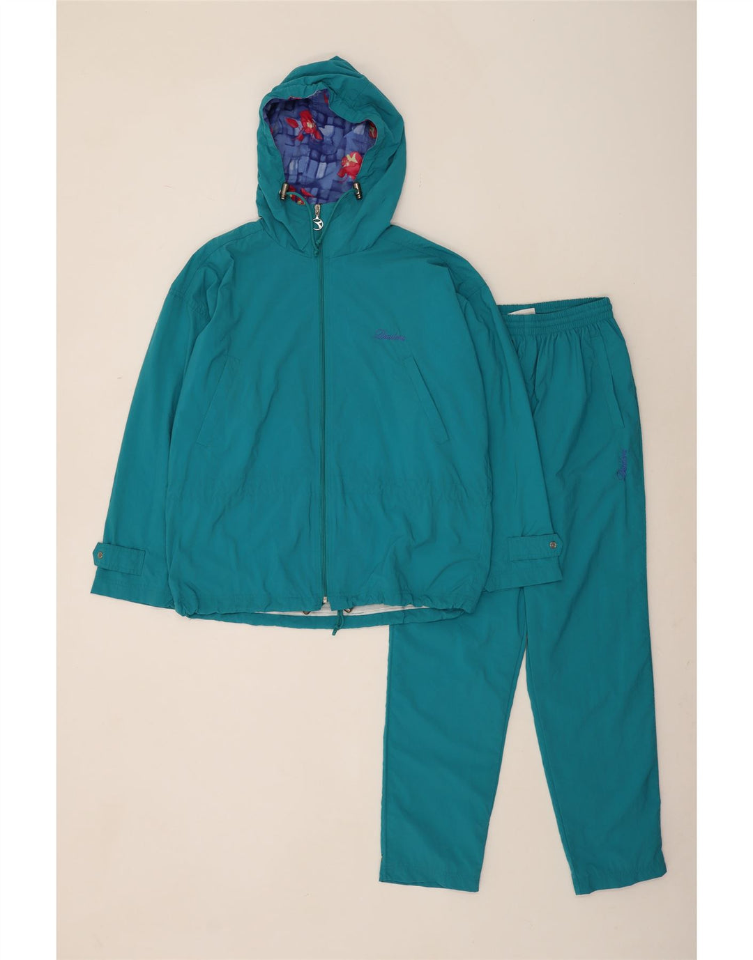 Damski dres z kapturem, oversize'owym, Diadora UK 14, średni niebieski poliamid