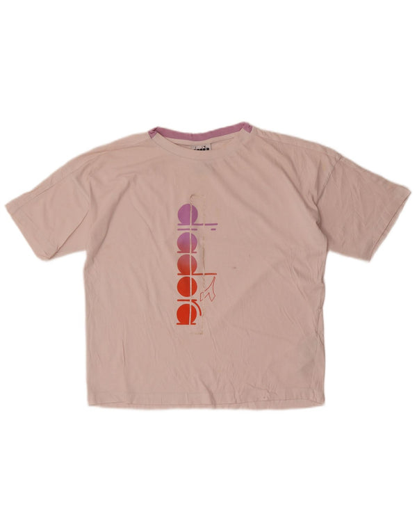 T-shirt grafica da donna Diadora Top UK 20 2XL cotone rosa