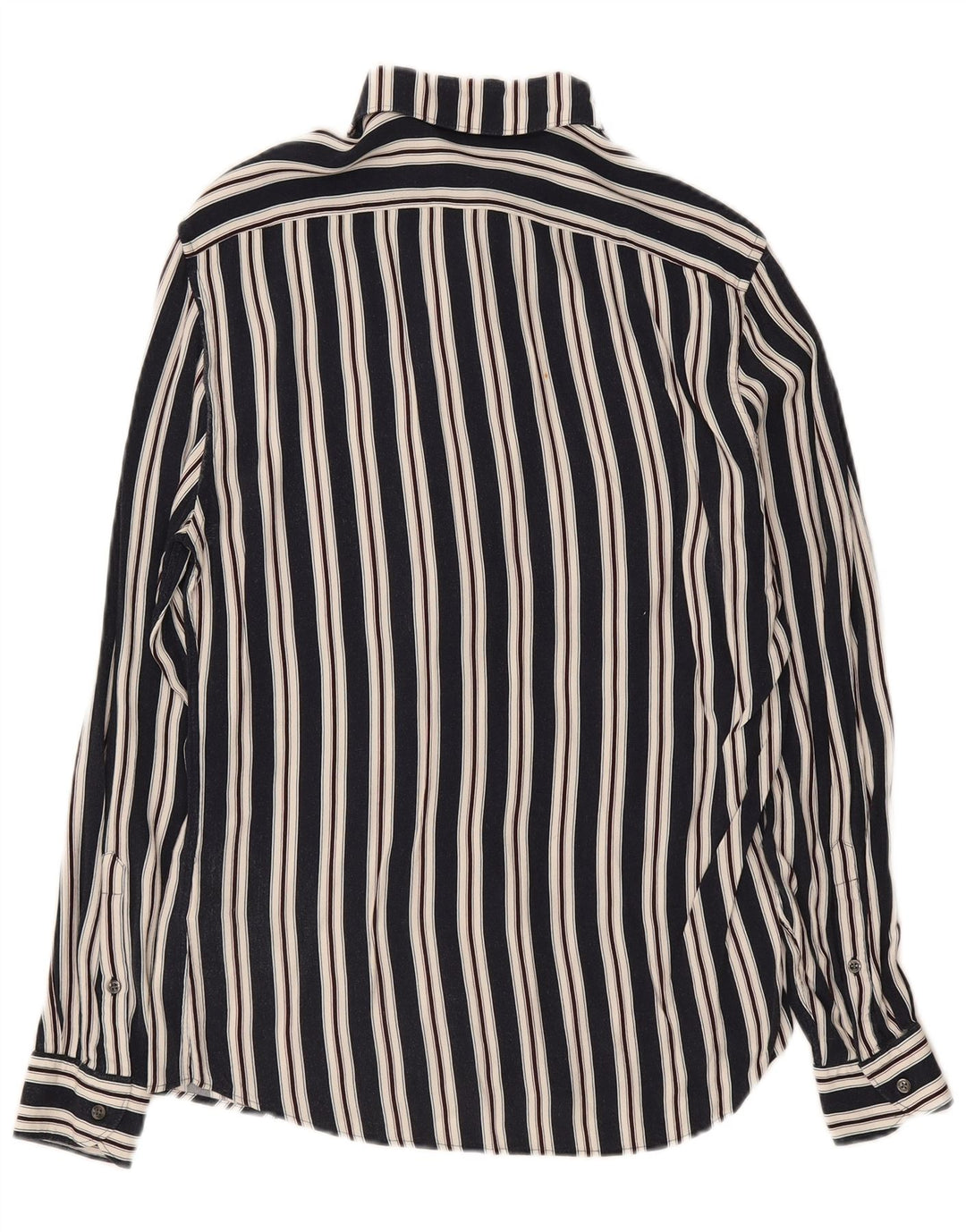 Reiss Mens Shirt Medium Navy Blue Striped Viscose