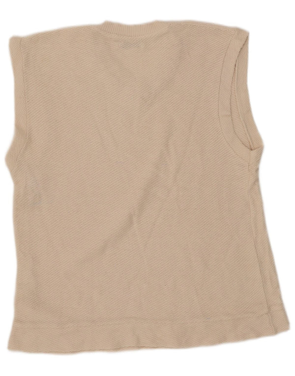 Zara Mens Vest Tank Top Medium Off White Cotton