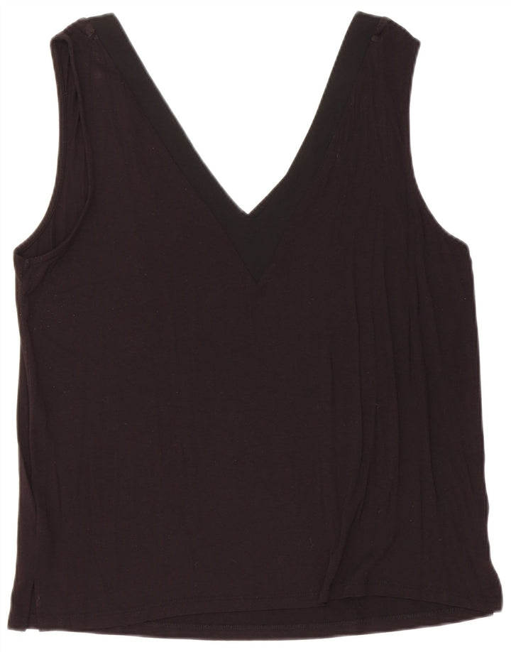 WAREHOUSE Γυναικείο Crop Vest Top UK 14 Medium Black Viscose