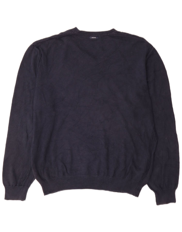 Pulover Nautica pentru bărbați cu decolteu în V, XL, bumbac bleumarin
