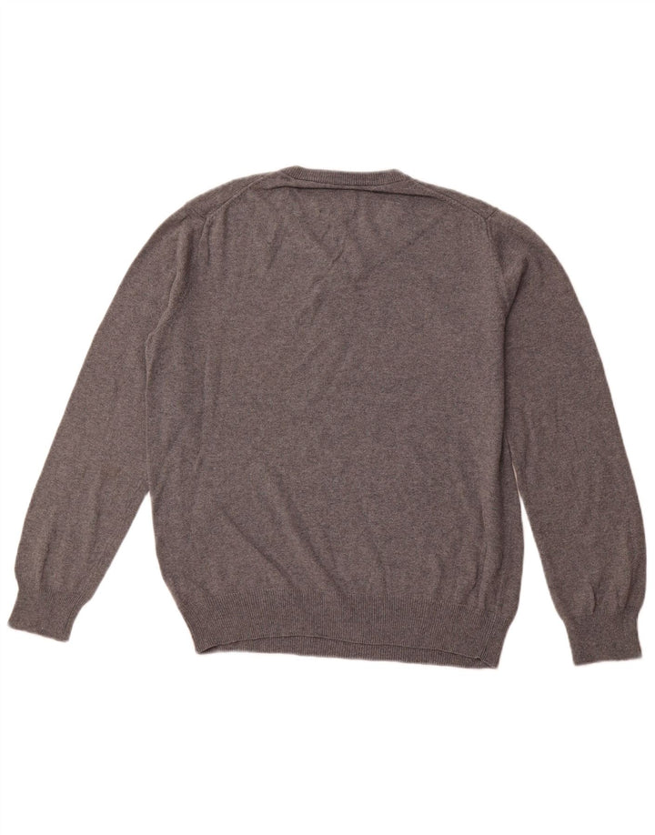 CHAPS Herre V-hals sweater mellemgrå bomuld