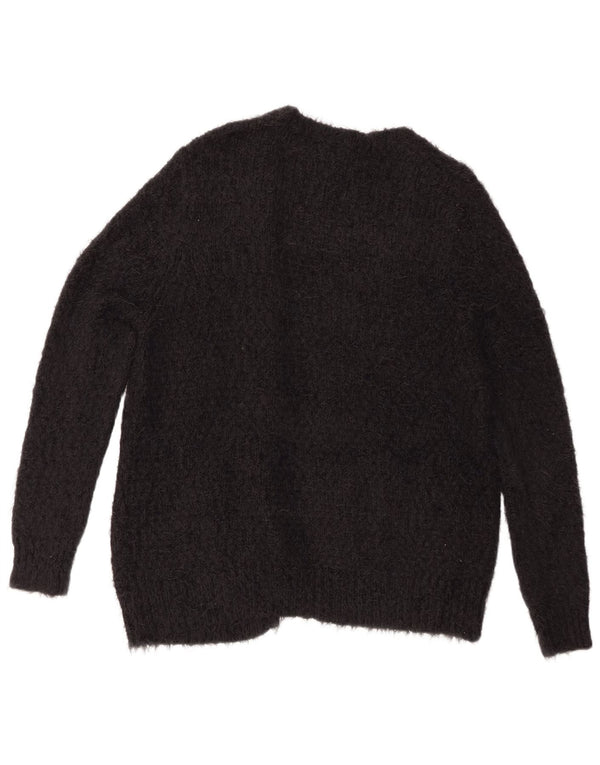 Topshop Womens Relaxed Fit Cardigan Sweater UK 10 Small Black Polyester