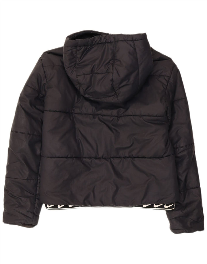 Γυναικείο μπουφάν Nike με κουκούλα UK 10 Small Black Polyester