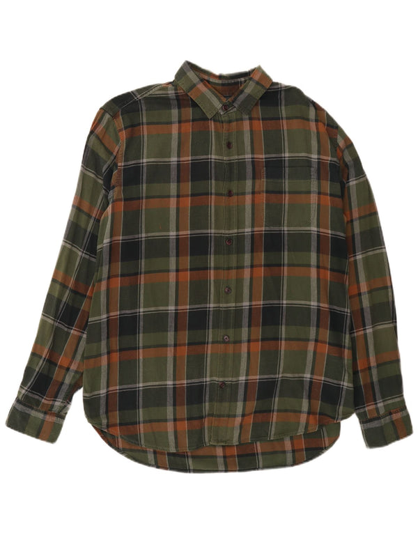 Gap Mens Standard Fit Flannel Shirt Large Green Check Cotton