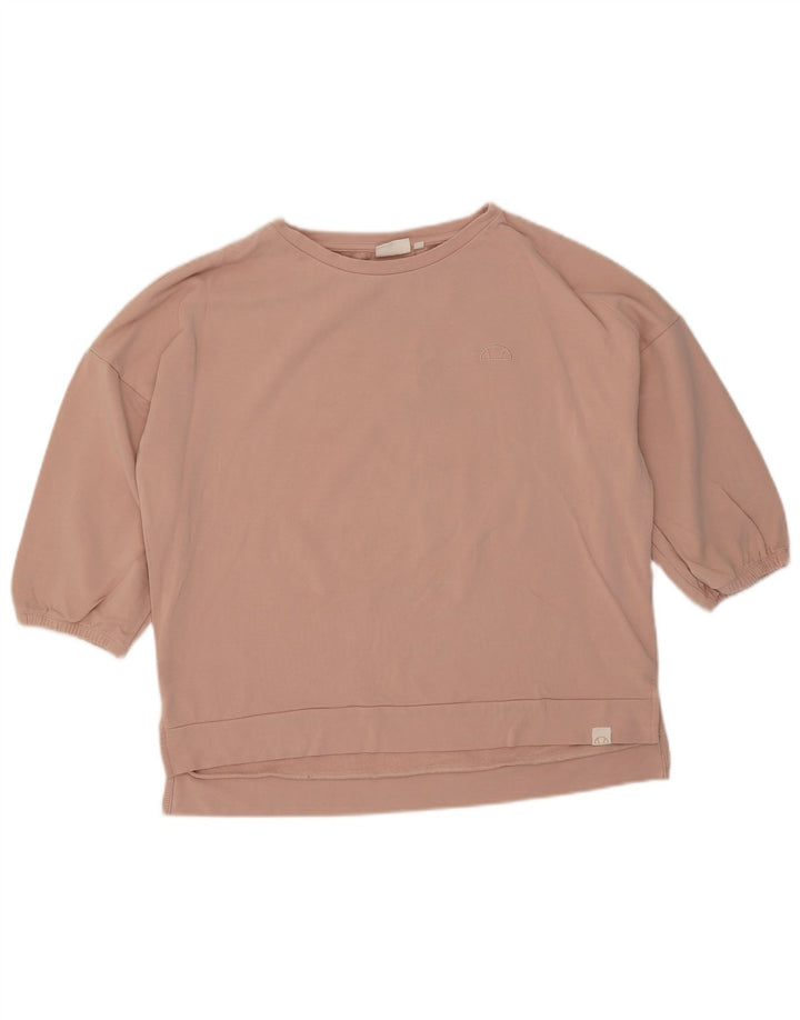 Ellesse Sweat-shirt surdimensionné à manches 3/4 pour femme UK 10 Small Rose