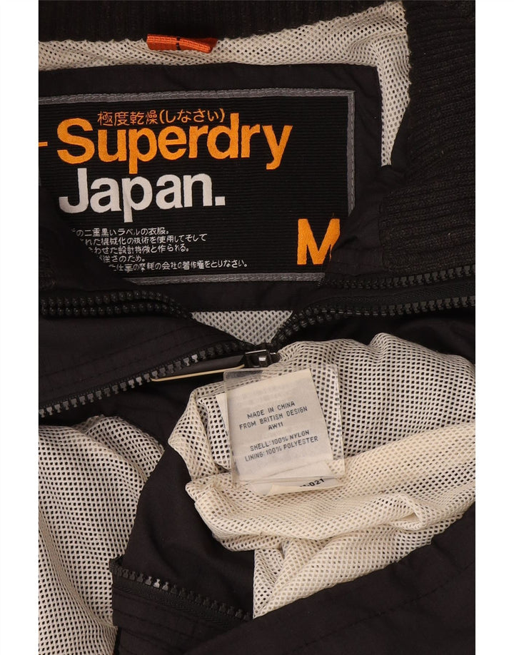 Superdry Womens Rain Jacket UK 14 Medium Grey Nylon