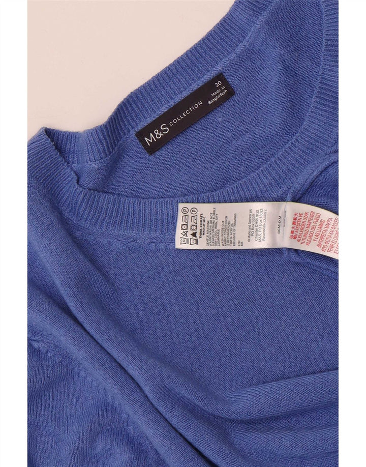 Marks & Spencer Womens Crew Neck Jumper Sweater UK 20 2XL  Blue