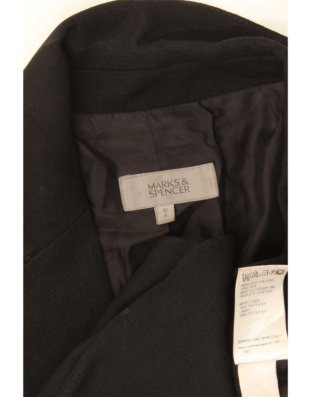 Marks & Spencer Chaqueta tipo blazer con 1 botón para mujer UK 40 Mediano Poliéster negro
