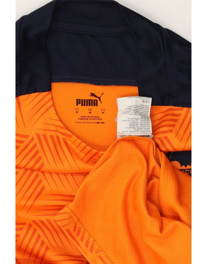 Puma Herren Valencia T-Shirt Top Medium Orange Colourblock Polyester