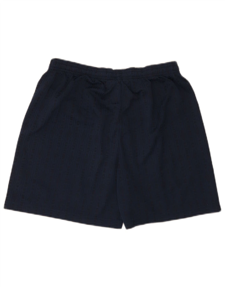 Umbro Mens Graphic Sport Shorts Medium  Navy Blue Striped Polyester