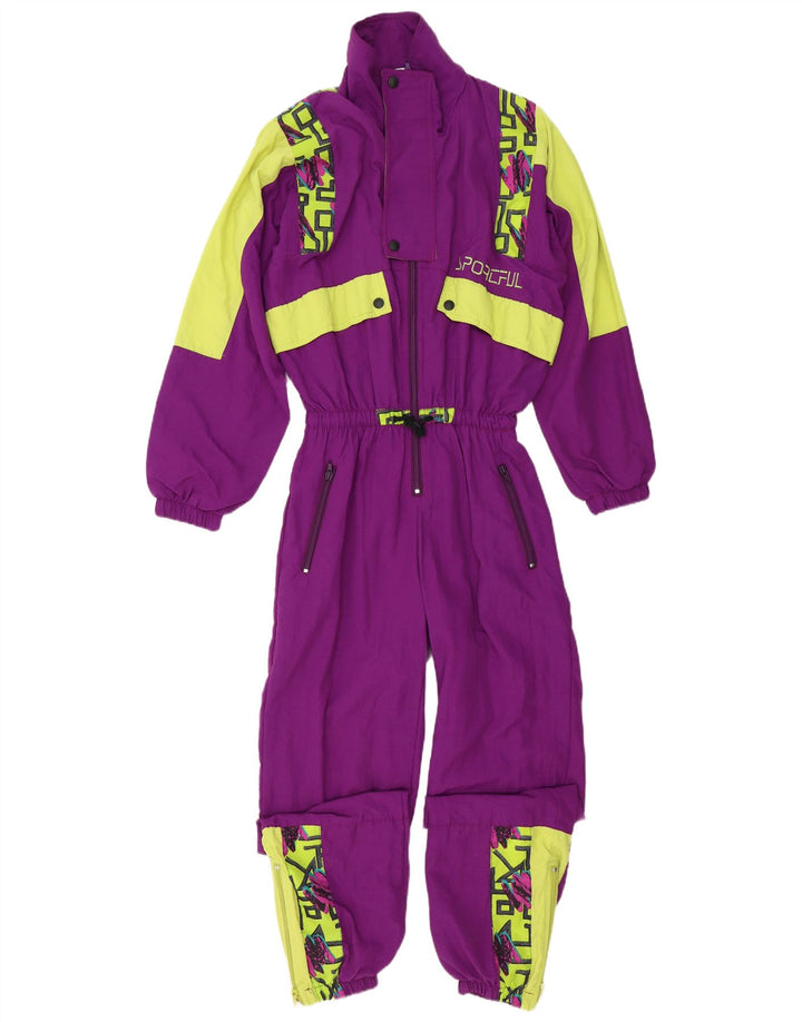 Sportful Womens Graphic Ski Jumpsuit IT 44 Medium Purple Colourblock