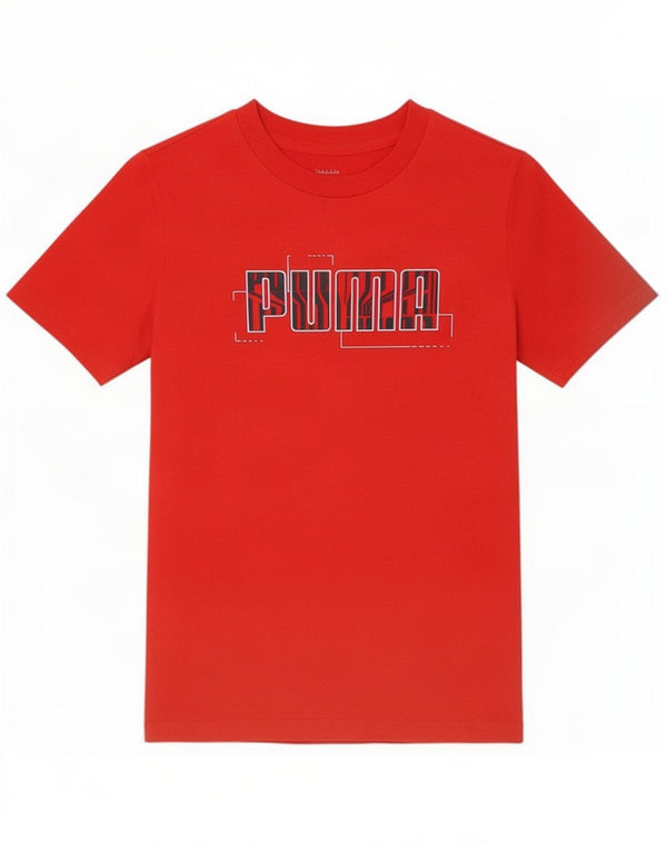 Puma T-Shirt Graphique Garçon 11-12 ans Rouge Coton
