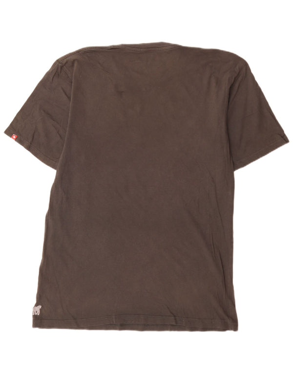 DC Mens Graphic T-Shirt Top Large Grey Cotton