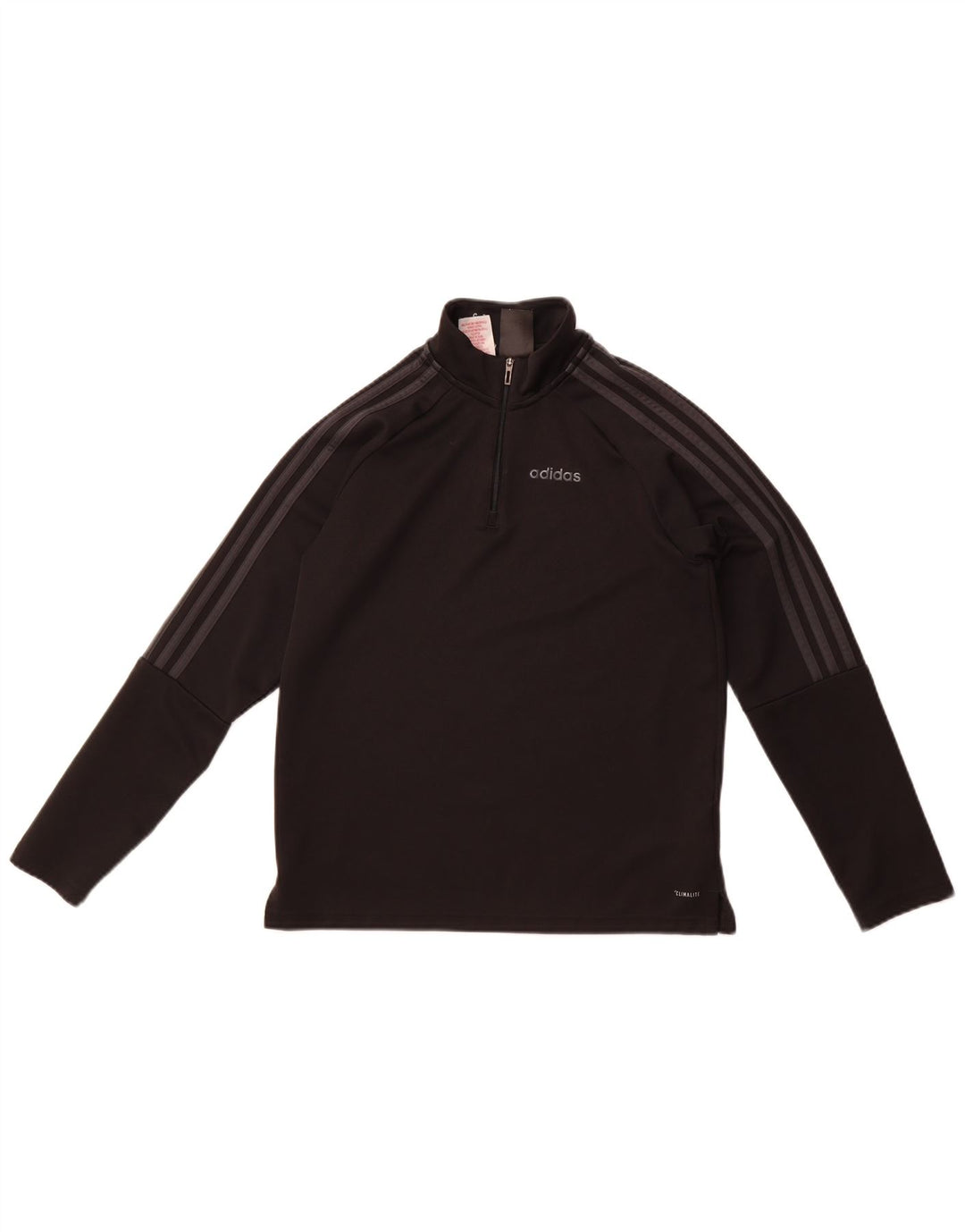 Adidas Boys Climalite Zip Neck Pullover Tracksuit Top 13-14 Years Black