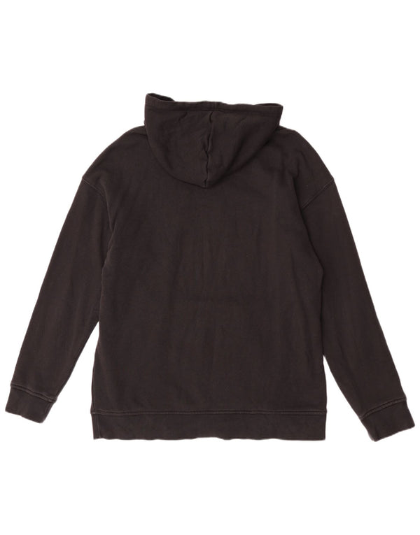 Pulover cu glugă cu grafic Adidas pentru femei UK 16, mare, negru, bumbac