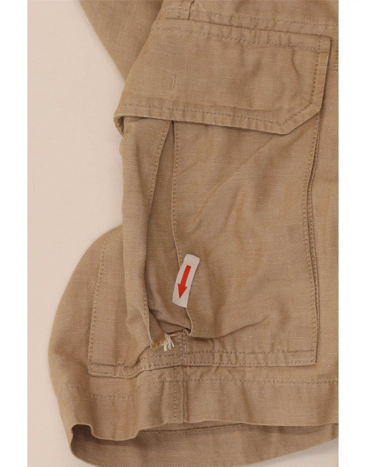 Massimo Dutti Mens Cargo Shorts EU 38 Small W30 Beige Cotton