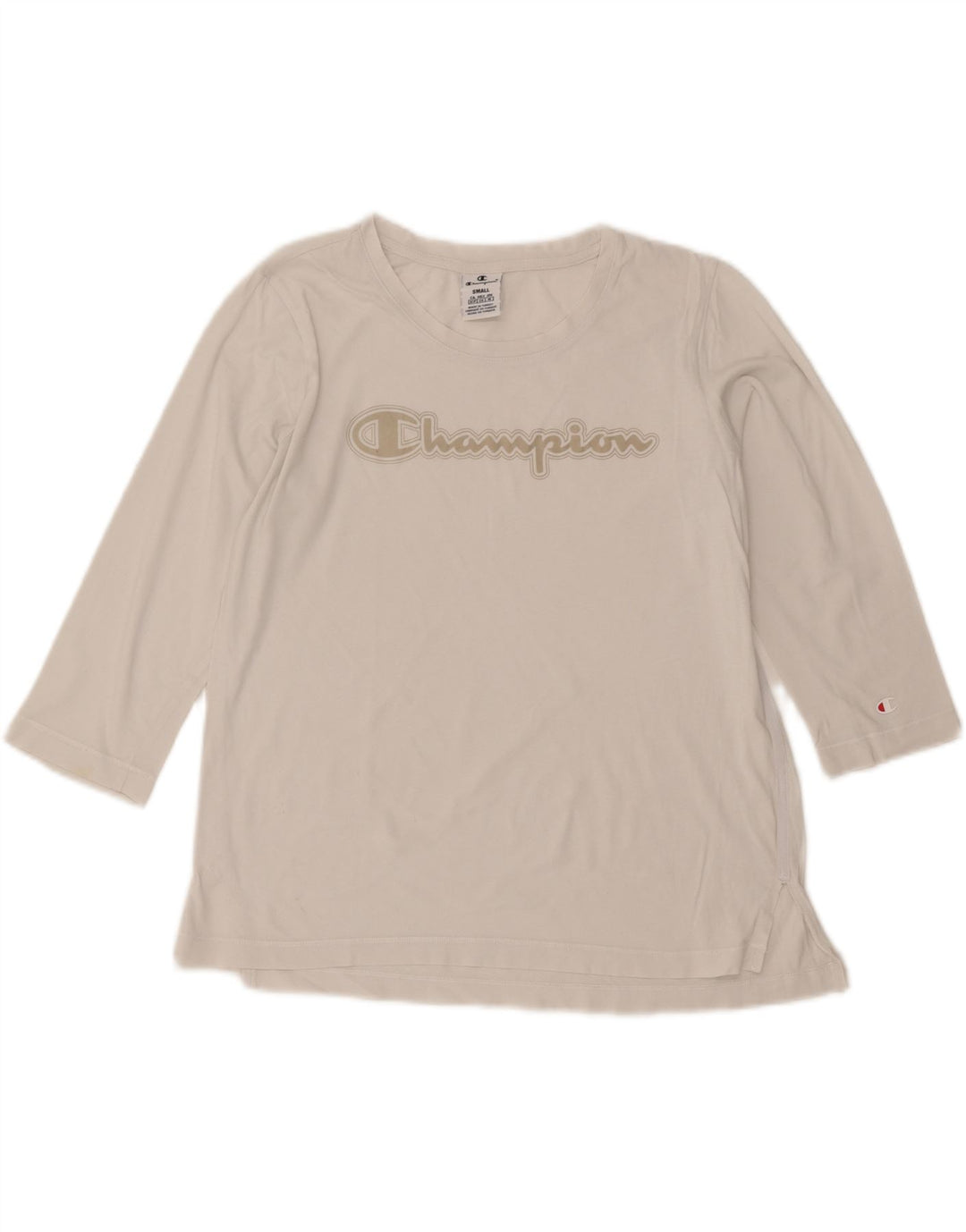 CHAMPION Womens Graphic Top 3/4 Sleeve UK 10 Small White Vintage Champion and Second-Hand Champion from Messina Hembry 