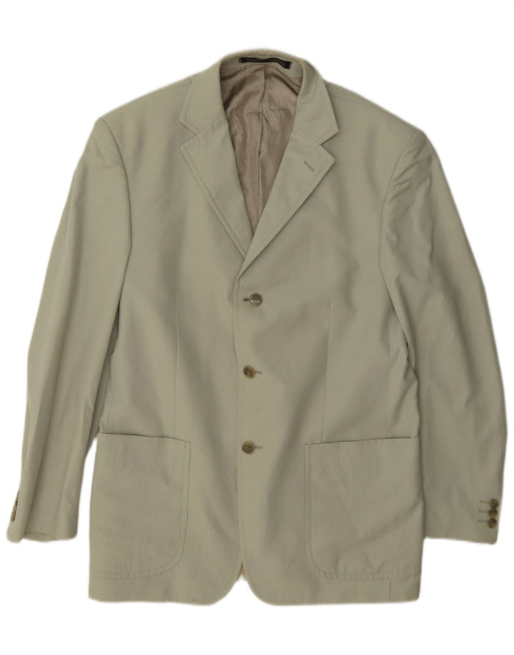 Marks & Spencer Herre 3-knaps blazerjakke UK 40 Medium Beige Bomuld