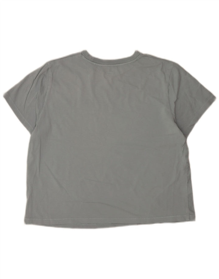 Levi's Womens Crop Graphic T-Shirt Top UK 14 Medium Grey Cotton