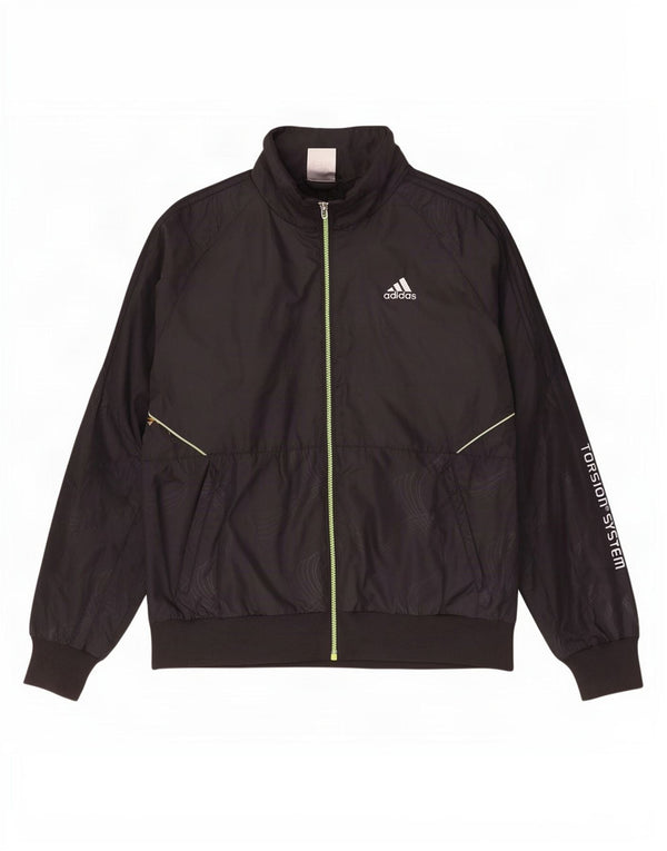 Adidas Mens Graphic Tracksuit Top Jacket Medium Black Polyester