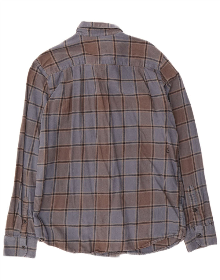 Volcom Chemise en flanelle coupe moderne pour hommes, grand coton à carreaux bleu