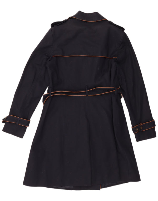 Hobbs Damen Trenchcoat UK 16 Large Marineblaue Baumwolle