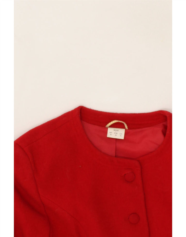 Giacca blazer da donna a 5 bottoni VINTAGE UK 14 grande lana rossa