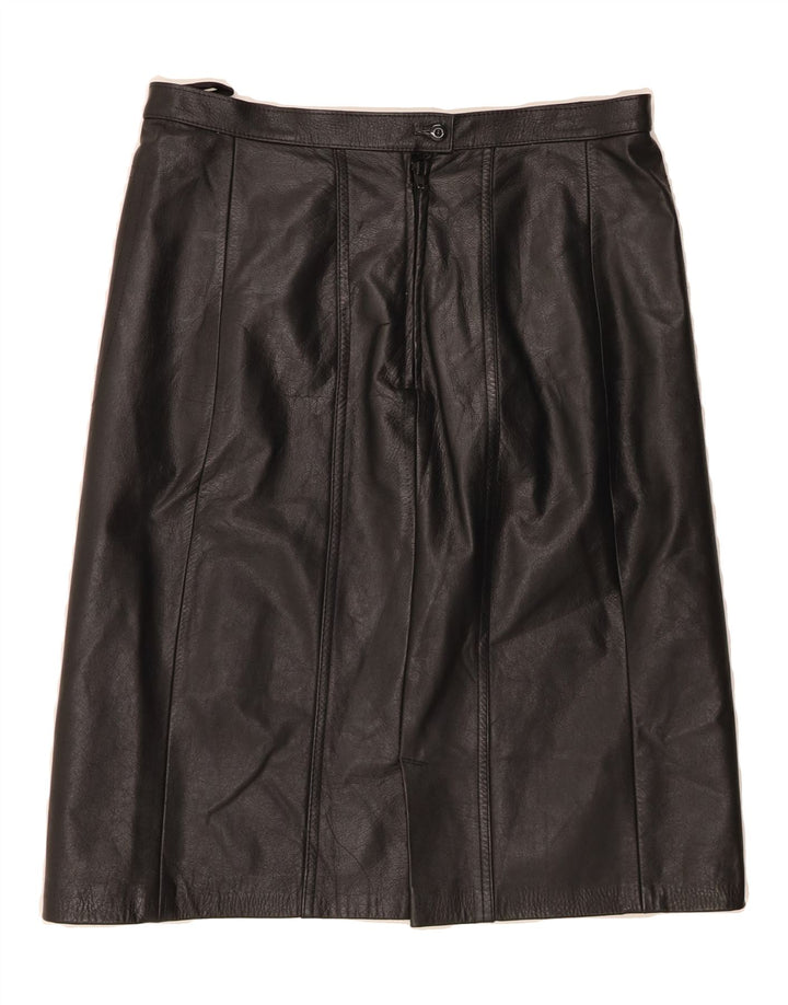 VINTAGE Womens Leather Skirt W30 Medium Black Vintage Vintage and Second-Hand Vintage from Messina Hembry 