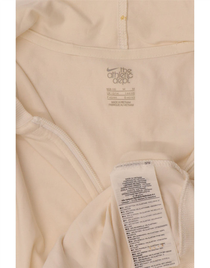 Suéter feminino Nike com capuz e zíper UK 12/14 médio off white algodão