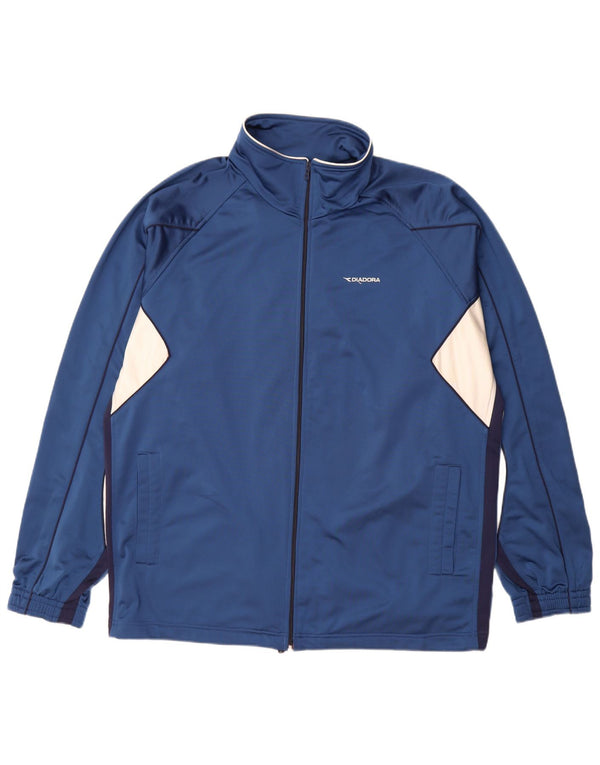 Diadora Træningsdragt til mænd Topjakke 2XL Blå Colourblock Polyester