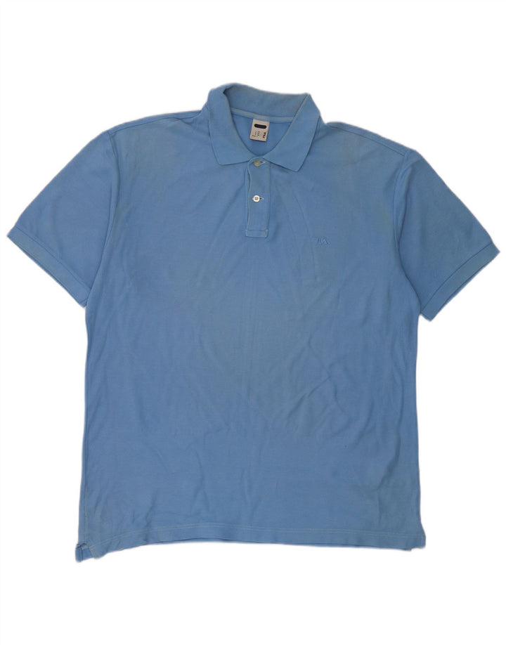 FILA Mens Polo Shirt Large Blue Cotton