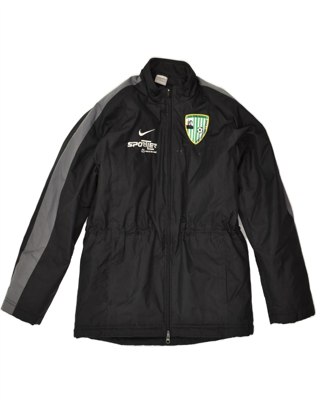 NIKE Boys Graphic Windbreaker Jacket 12-13 Years Large Black Polyester | Vintage Nike | Thrift | Second-Hand Nike | Used Clothing | Messina Hembry 
