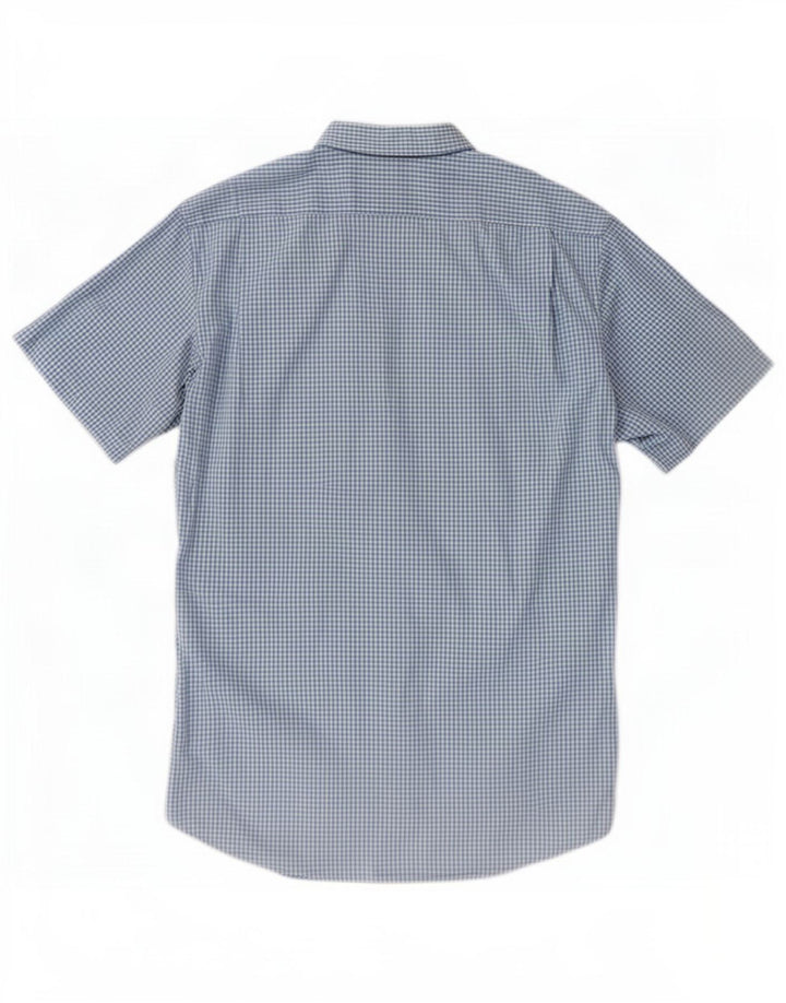 Lacoste Chemise à manches courtes pour hommes Taille 38 Mediume Blue Gingham Cotton
