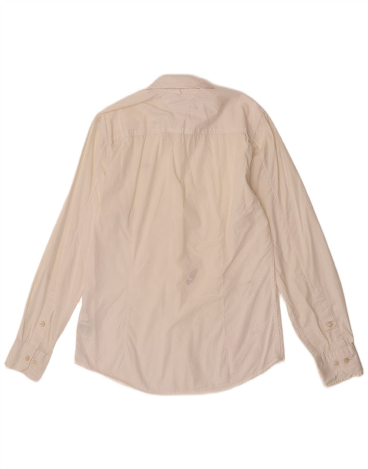 Tommy Hilfiger Mens Slim Fit Shirt Small Off White Cotton